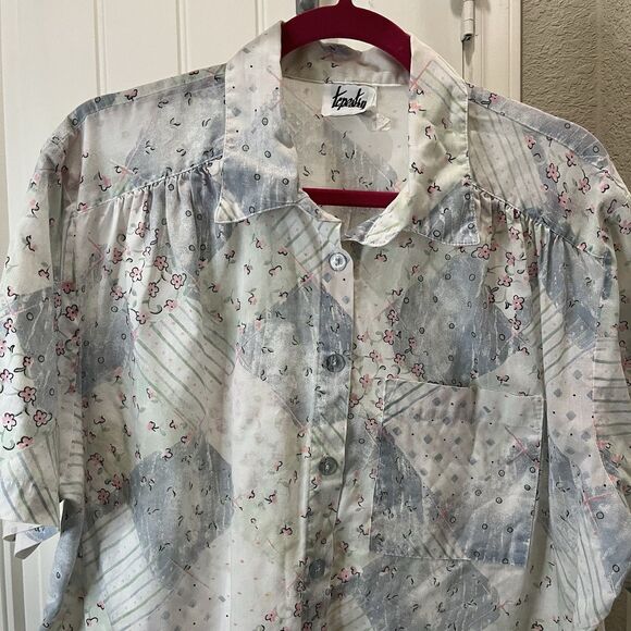 Vintage Tapestry Women's Button Up Casusal Shirt Floral Cottage Core Coquette 1X - Picture 2 of 11